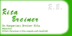 rita breiner business card